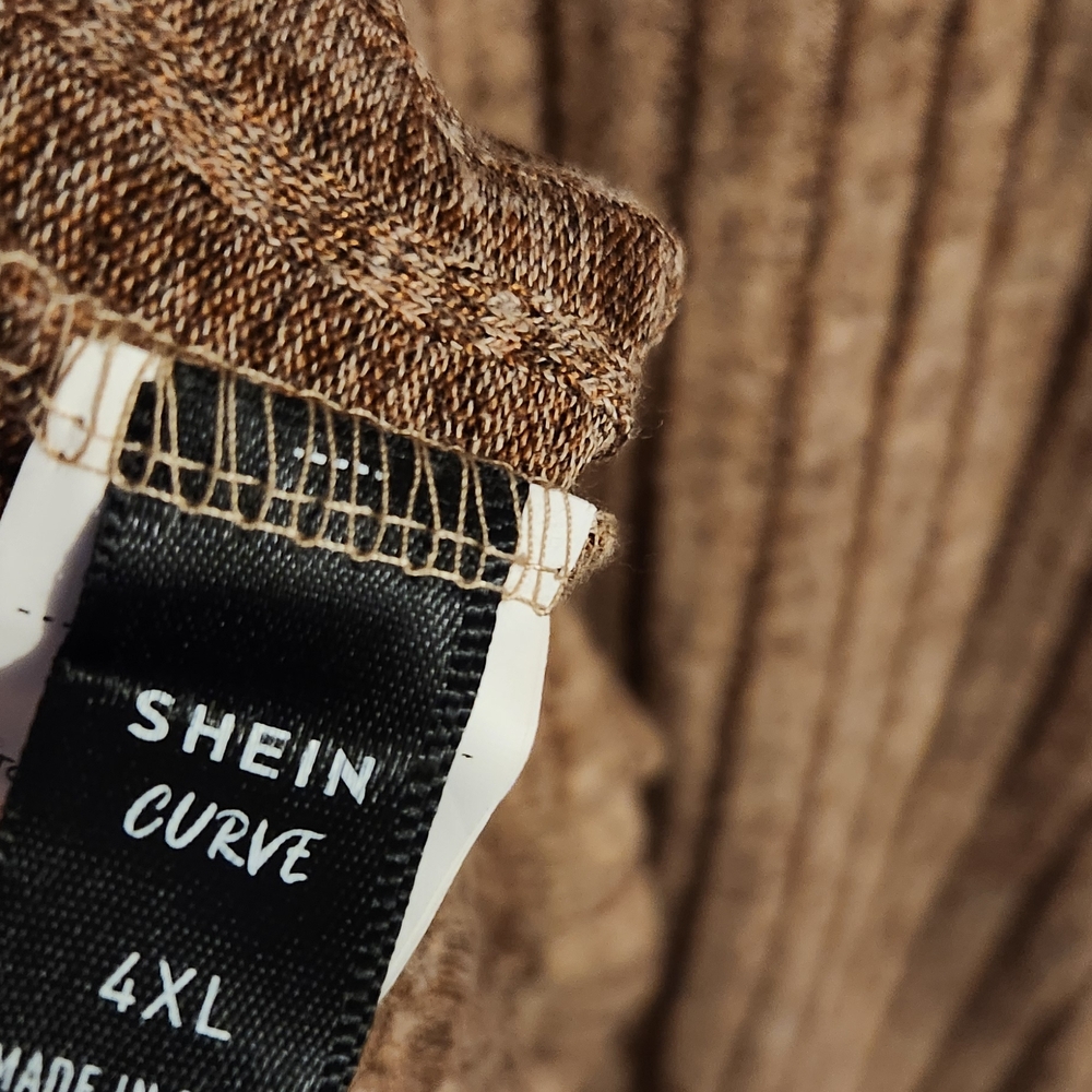 SHEIN Curve Cozy V-Neck Brown Sweater 🔥 - Picture 3 of 6